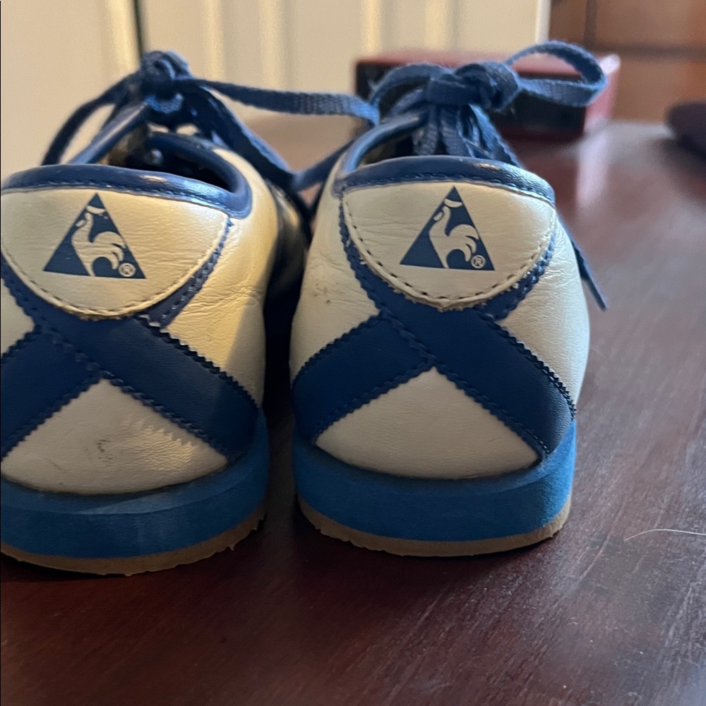🇫🇷 Le Coq Sportif Blue and Cream French Sneakers - Picture 5 of 7